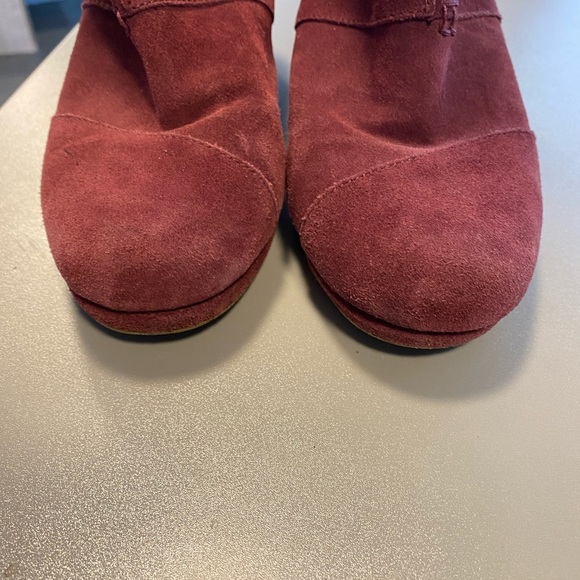 Toms Red Leather Booties Size 8.5 - Picture 4 of 6
